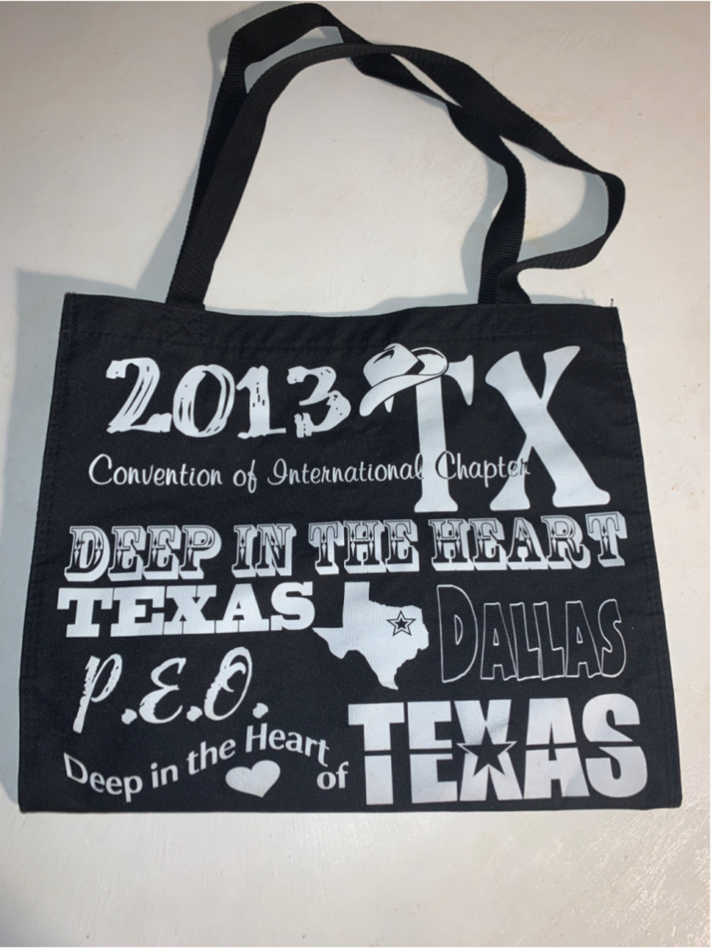 Unbranded Women's Tote Bag One Size Black White 2013 P.E.O. Convention